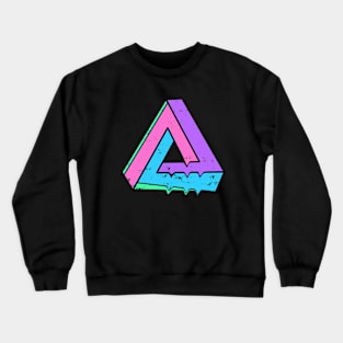 Cyberpunk Retro Wave Electro Synth Pop Escher Triangle Crewneck Sweatshirt